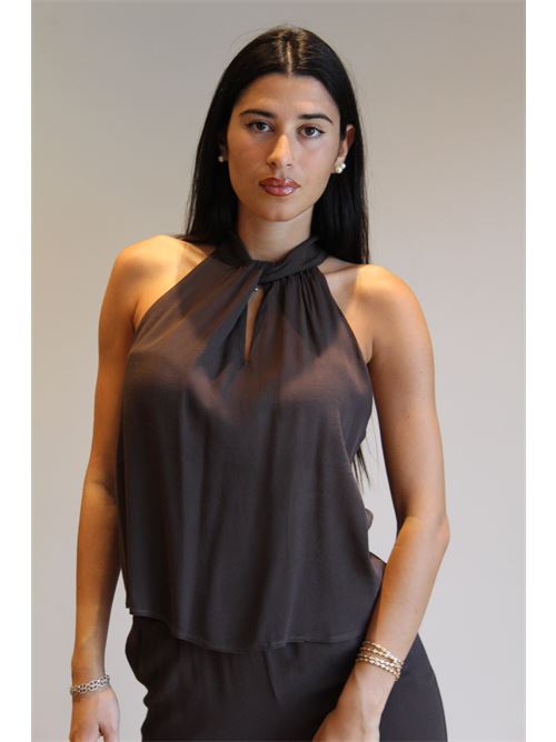 Top in viscosa con scollo americana DIECI MINUTI | 553842